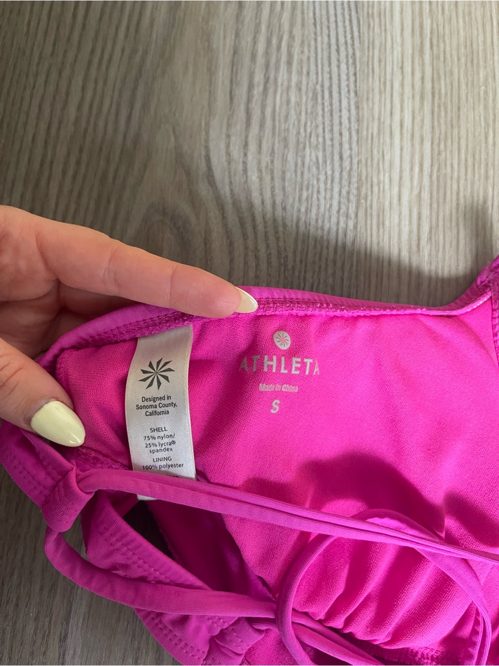 Athleta Crisscross Tie-Back Bikini Top Size S Barbie athletic Yoga Swim Summer - Picture 8 of 12